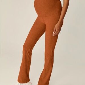 Beyond Yoga Maternity Rust Flare Leggings